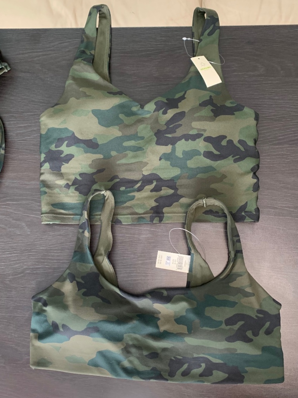 Aerie Green camo sports bras